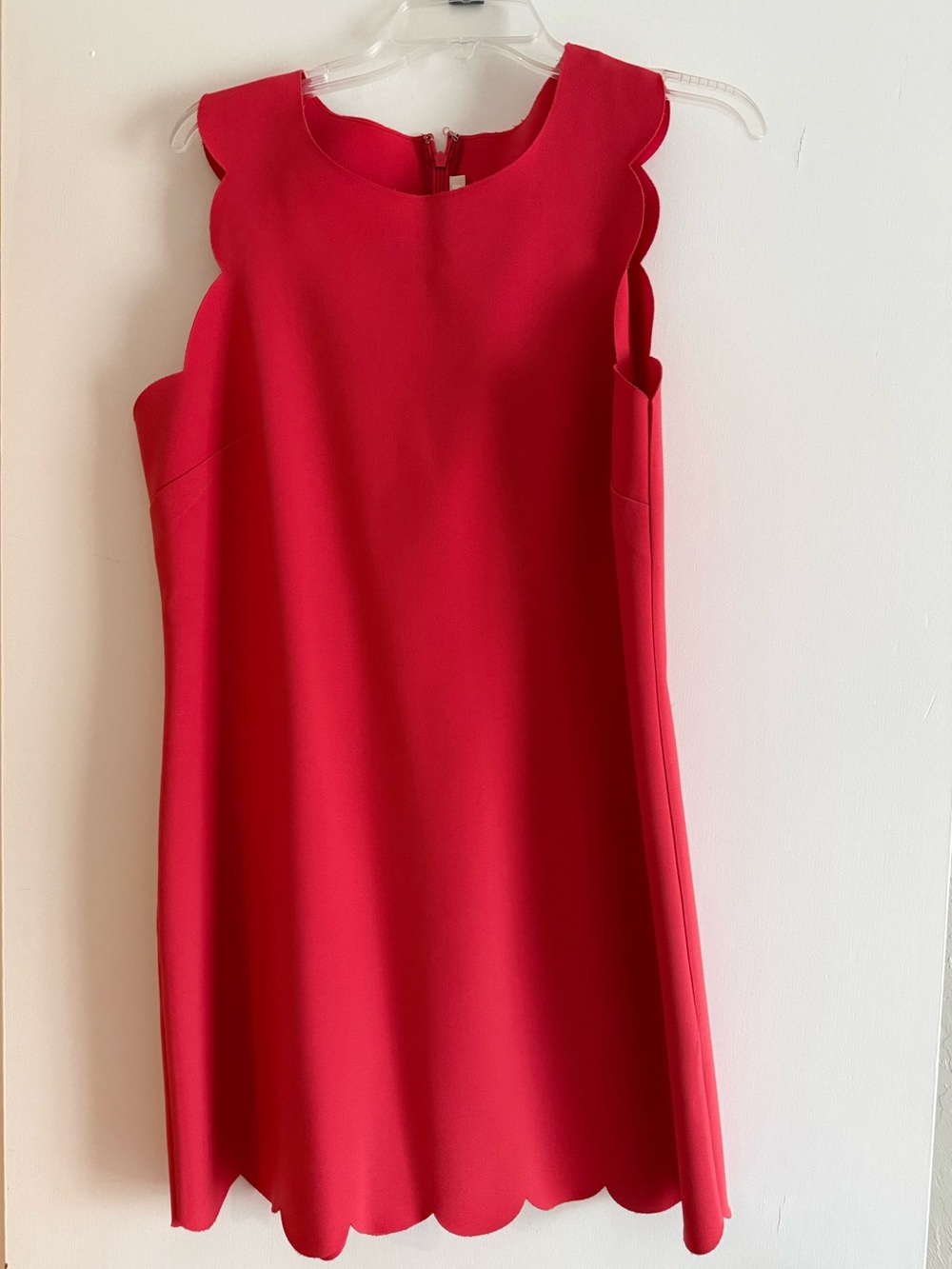 [J. Crew] Classic Coral Scallop Shift Dress